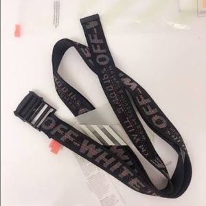 Off white industrial black belt logo